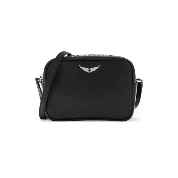 zadig & voltaire xs boxy wings grained leather in noir - Picture 1 of 6